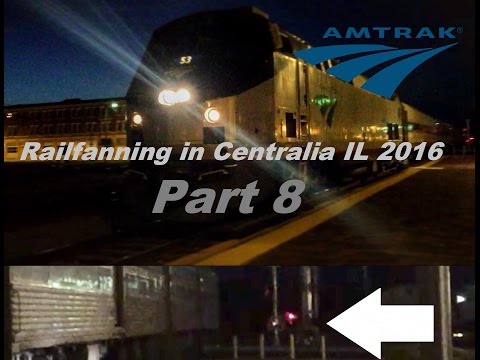 RICIL2016 Part 8 Cyclist Surpasses Crossing Gates as Amtrak 393 Departs Centralia IL