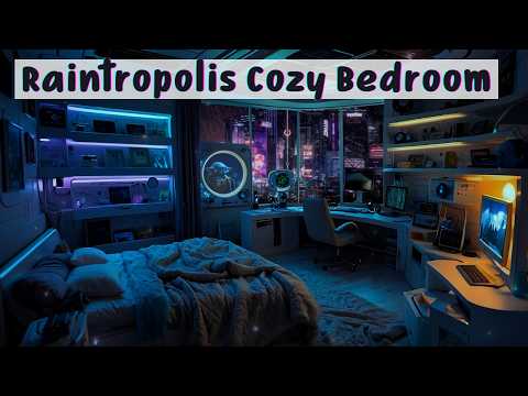 Cyberpunk Tranquility: Relaxing City Sounds in a Cozy Futuristic Bedroom / Cyberpunk City Ambience