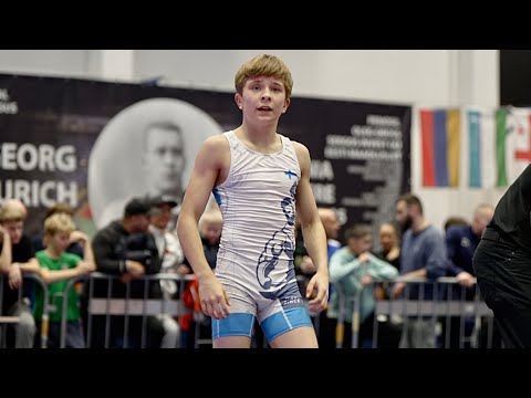 U13 Levani Khinikadze (GEO) vs Oskar Olava (FIN) 41kg final! Greco-roman boys youth wrestling .