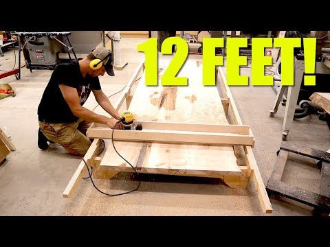How To Make A Router Sled To Flatten LARGE Slabs!