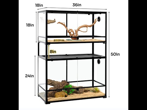 REPTI ZOO 36'' x 18'' x 50'' Stackable Reptile Tank (2 tanks stacked)