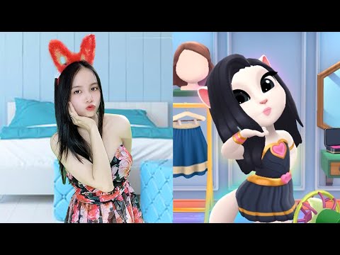 Imitate Angela Beautiful Makeup For You Subscribe My Channel - My Talking Angela 2 In The Real Life