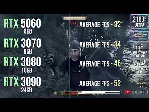 RTX 5060 vs RTX 3070 vs RTX 3080 vs RTX 3090 - Tested in 16 Games
