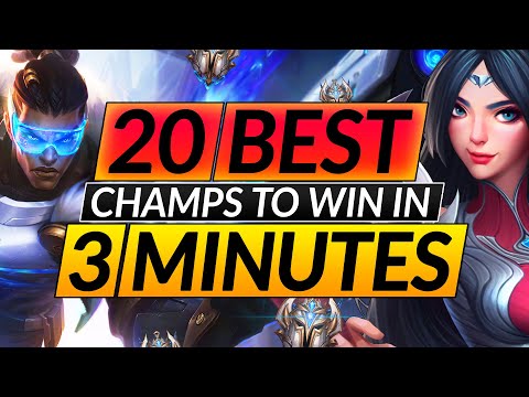 20 BEST Champions that HARD-STOMP in 3 Minutes - SOLO CARRY with These Picks - LoL Guide