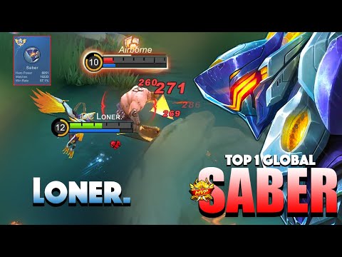 Saber 10k Total Matches! That One Fly Erased | Top 1 Global Saber Gameplay By Lᴏɴᴇʀ. | MLBB