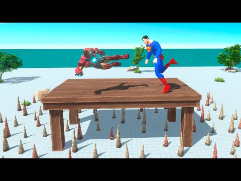 1 vs 1 Superhero Table Tournament - Animal Revolt Battle Simulator