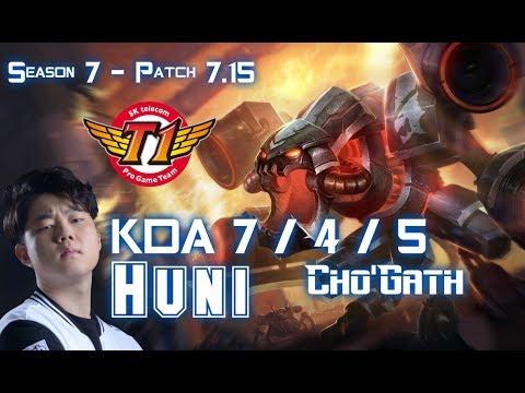 SKT T1 Huni CHO'GATH vs HEIMERDINGER Top - Patch 7.15 KR Ranked