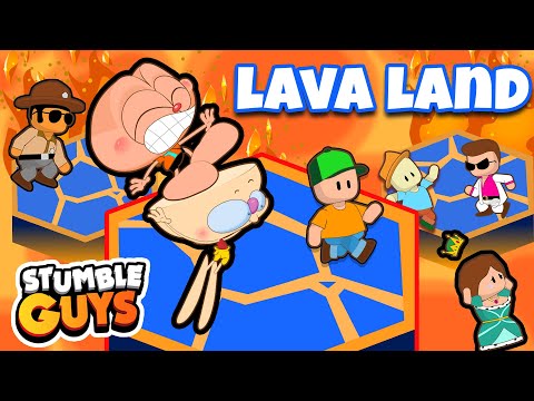 Mongo e Drongo em Stumble Guys - Mapa Lava Land  - O CHÃO É LAVA 🔥 - desenho animado