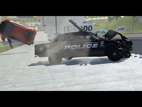 Stair Jump #1 - Police and Sports Cars BeamNG Drive | SmashTown
