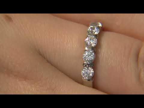 WR2050 0.75 Carat Bar Set Ladies Diamond Wedding Ring