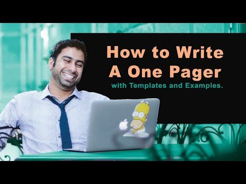 , title : 'How to Write A One Pager with Templates and Examples.'