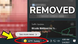 How to Remove the "News and Interests" Widget from the taskbar (Windows 10 21H2)