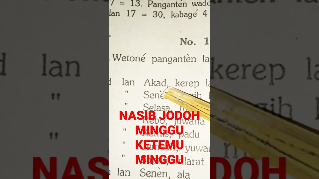 NASIB JODOH MINGGU KETEMU MINGGU