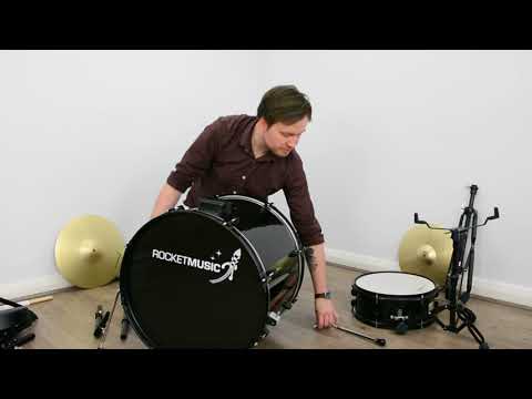 Rocket Music A rocket star 2018 - 5 Piece 22in Drum Kit In Black image 12