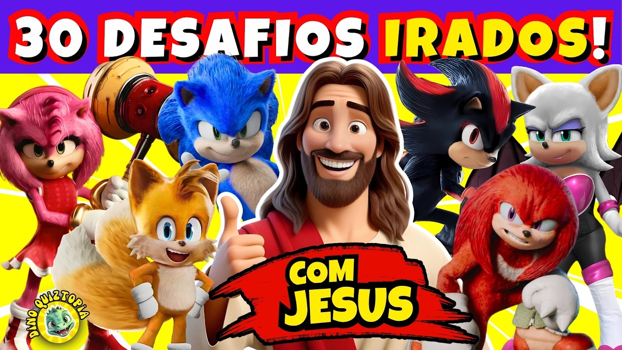 ⚡🔵🦔 30 SUPER MEGA DESAFIOS DE SONIC 3 |  ESPECIAL JESUS CRISTO🔊 #dinoquiztopia #sonic3 #jesus #quiz