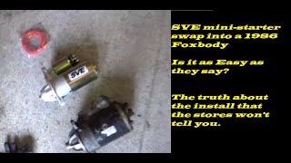 SVE mini starter install on the yellow 1986 Foxbody Mustang
