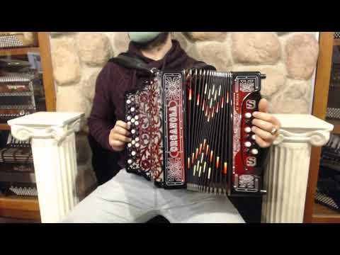 4598 - Rosewood Beltuna Super Organola Portuguese Diatonic Button Accordion FBbEb MMMM 33 12 $2999
