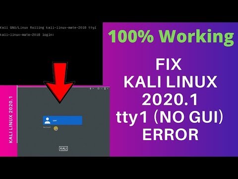 KALI LINUX 2020 1 tty1 ERROR   How to Fix No GUI Error In Kali Linux 2020   Kali Linux tty1 Login