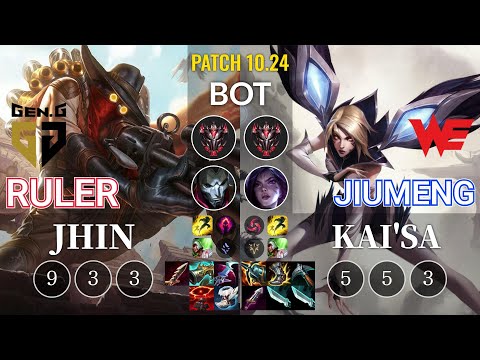 GEN Ruler Jhin vs WE Jiumeng Kai'Sa Bot - KR Patch 10.24