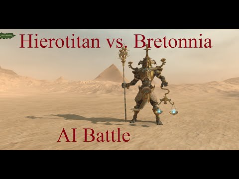 Total War: WARHAMMER II -AI Battle - Two Mega Hierotitans Vs. Bretonnia (The Lab)