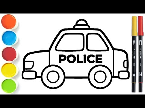 Let's Learn How to Draw a Police Car 🏖️ Easy Police Car Drawing #1