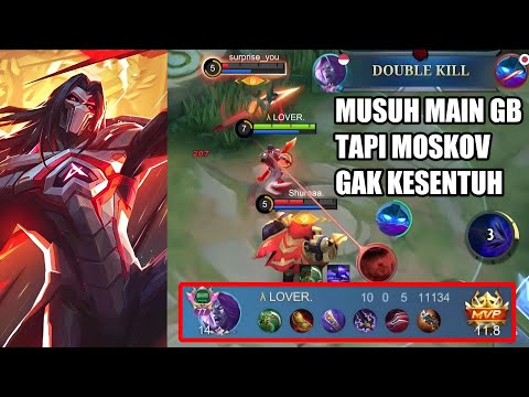 TOP GLOBAL MOSKOV 1 vs 2 DI GOLDLANE !! MUSUH AUTO GW BANTAI ~ MLBB