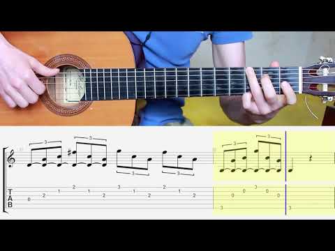 Etude in C Major (Francisco Tárrega). Notes. Tabs.