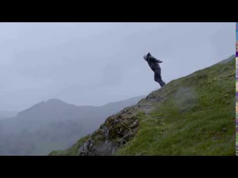 Leaning into the wind.