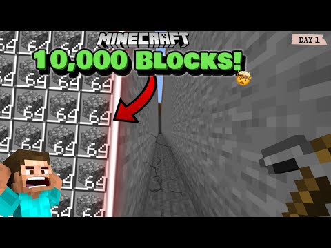 Insane Minecraft Speedrun: 10K Blocks in 1 Day 😱