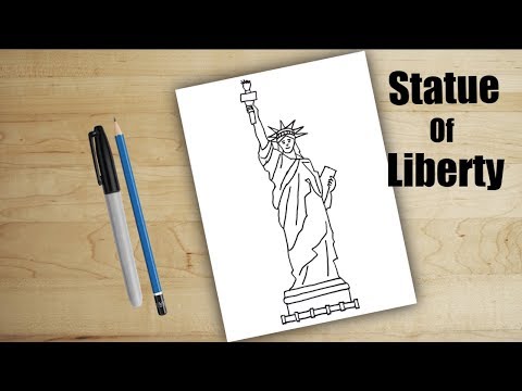 How to draw statue of Liberty Step by Step for beginners
