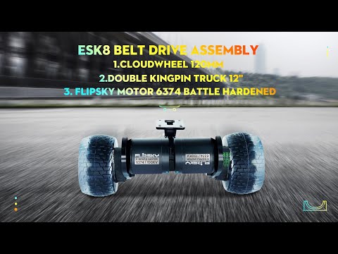 CLOUDWHEEL Belt Drive Assembly & Double Kingpin truck & Belt Motor 6374 Battle Hardened | Flipsky