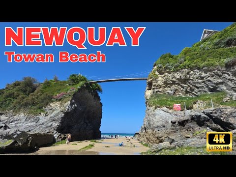Walking to Towan Beach at Newquay Cornwall May 2025