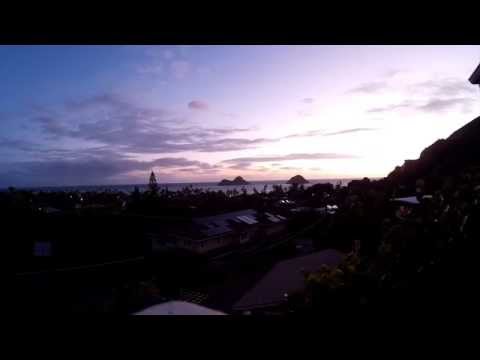 Lanikai Beach Sunrise Time Lapse - Sunday 10-26-14 - Oahu, Hawaii - SJ4000 Action Camera