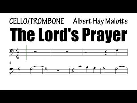 The Lord's Prayer Cello Trombone Sheet Music Backing Track Play Along Partitura