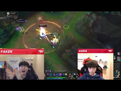 T1 Keria imitates Faker's Kai'Sa 1vs3