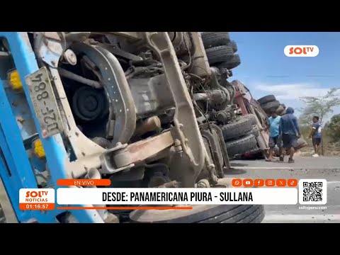 Piura: tráiler se despista en carretera Sullana-Piura
