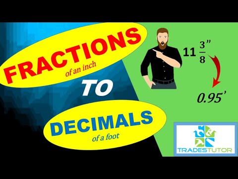 Changing fractions of an inch into decimals of a foot / Tradestutor