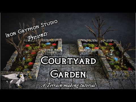 Iron Gryphon Studio - Ep 35 Courtyard Garden (town terrain for dnd wargames foam crafting)