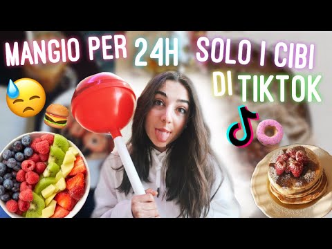 MANGIO PER 24H I CIBI VIRALI DI TIKTOK🍓🍔🍝 |LO|💋 *DIVERTENTE*😂