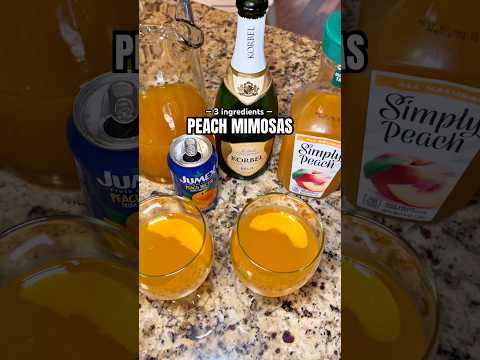 peach mimosas 🍑 #summerrecipes #summerdrink #peach #mimosa #brunch #drinksforsummer #recipe