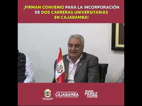 Firman convenio para la incorporación de dos carreras universitarias en Cajabamba, video de YouTube