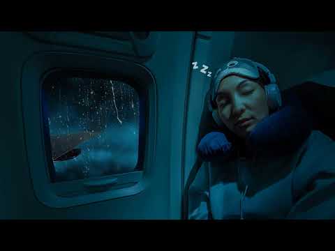 10 Hours 🌧️ Soothing Rain on Airplane Window Pane ✈️ White Noise for Sleep, Study, Focus