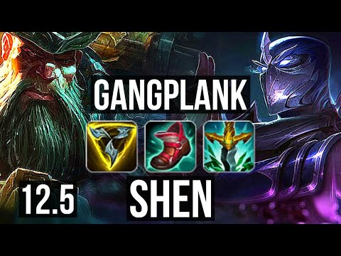 GANGPLANK vs SHEN (TOP) | Quadra, 2.3M mastery, 10/2/8, 600+ games | KR Grandmaster | 12.5