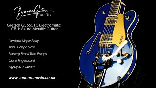 Video thumbnail for Gretsch G5655TG Electromatic CB Jr Azure Metallic Guitar by Bonners Guitar Store