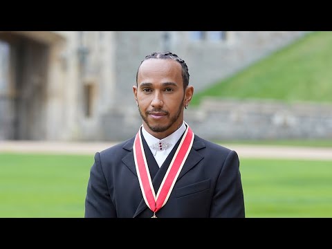 Sir Lewis Hamilton is knighted by Prince Charles at Windsor Castle