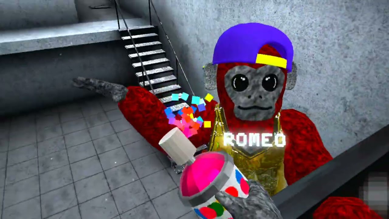 Playing scary baboon with romeo