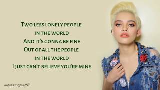 (LYRICS) Two Less Lonely People In The World - KZ Tandingan | Kita Kita OST