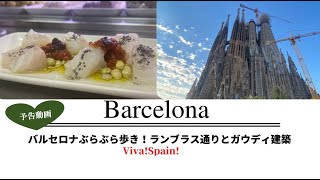バルセロナぶらぶら街歩き!ランブラス通りとガウディ建築の【予告動画】