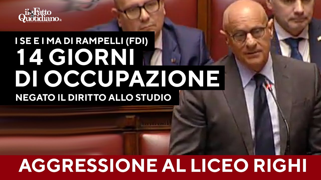 I 'se' e i 'ma' di Rampelli: "14 giorni di occupazione al Righi? Negato il diritto allo studio"