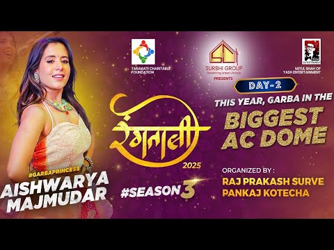 Aishwarya Majmudar || Rangtaali 2025 || Garba Mahotsav || Day - 2 || Borivali West || MHB Colony ||